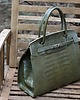 torby na ramię Torebka Skórzana NAIL M Blue Khaki CroCo GOLD 1