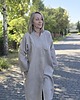 sukienki midi damskie Kimono sukienka z paskiem 100% len beżowe. 9