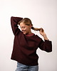 swetry damskie  BARIBAL RWS - bordowy sweter oversize a la bluza wełniana - 100% merino M/L 3