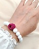 bransoletki ze szkła Bransoletka biała malina szklane koraliki stal nierdzewna handmade 4