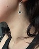 kolczyki wire wrapping Minimalistyczne srebrne długie kolczyki gwiazdki z agatem mszystym 3