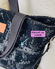 torby na ramię Duża torba z jeansu powlekanego welurem "Mili Weekend Bag" - czarna 3