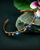 bransoletki wire wrapping Miedziana bransoleta mankietowa z lapis lazuli 3