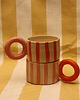 kubki i filiżanki Kubek ceramiczny w paski. Ceramika ręcznie robiona 1