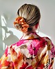 gumki do włosów Gumka jedwabna, scrunchie, frotka słodka morelka MAXI 1