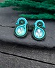 kolczyki soutache Kolczyki sutasz sztyfty turkusowo zielone nieregularne Ella 2