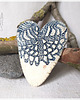 magnesy Rustykalne ceramiczne serce z koronką - magnes 1