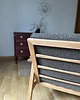 fotele Fotel drewniany, tapicerka boucle, po renowacji 2