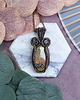 wisiory Miedziany wisiorek wire wrapping z unakitem #522 1
