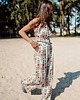 spodnie materiałowe damskie Lniano-bawełniane spodnie w kwiaty, RETRO NOELIA 3