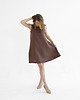 sukienki mini damskie Lniana Sukienka DAHLIA DARK CHOCOLATE 5
