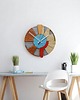 zegary Drewniany Zegar Ścienny  Duży Geometryczny  /48cm  - Cichy Mechanizm 5