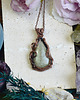 wisiory Miedziany wisiorek wire wrapping z serafinitem aqua 1