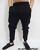 spodnie męskie Męskie czarne dresowe baggy wstawki pikowane 4