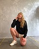 bluza bez kaptura damska Bluza dresowa - CZARNA 4