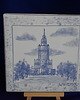 podkładki do kuchni Kafel ręcznie malowany Pałac kultury i Nauki Warszawa z ramką nakrapianą 1