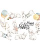 naklejki ścienne do pokoju dziecka White Happy Rabbits Wonderland Zestaw 2