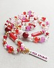 naszyjniki - inne Kolorowy naszyjnik  czerwono  różowy podwójny 2