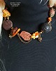 korale Ekskluzywny naszyjnik z mixu bursztynu i lawy elegancki handmade PREZENT lux 4