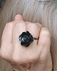 pierścionki - różne Czarna róża w pierścionku ręcznie robionym uroczy prezent handmade 3
