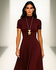 sukienki midi damskie Sukienka burgund YY300050 1