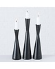 świeczniki i świece Świecznik Metalowy 3 szt. Komplet Świeczników Black 2