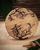 deski do krojenia i tace Okrągła dębowa deska do potraw, serów wypalana - wzór Lichtenbegra, wzór 4 1