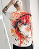 t-shirt damskie Koi pomarańczowy fullprint Biały Oversize 4