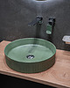 umywalki Okrągła umywalka nablatowa ryflowana 41cm kolor zielony 4