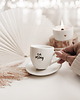 filiżanki Filiżanka 100 ml espresso ze spodkiem - Łyk mocy ZŁOTE SERCE 1