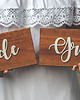 Ślub - inne Drewniane tabliczki na krzesła Bride Groom 1
