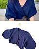 kardigany damskie Bolerko z bufiastymi rękawami, granatowe 1