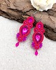 kolczyki soutache Orina kolczyki sutasz różowe długie wiszące wieczorowe z kryształami 2
