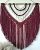 makramy Duża Makrama Ścienna BURGUNDIA XXL Bordo Ecru 100x100 cm 4