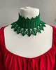 chokery Naszyjnik koronkowy butelkowa zieleń 5