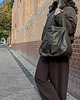 torby na ramię TOKYO ciemno zielona skórzana torba 1