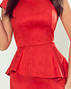 sukienki midi damskie 192-11 sukienka MIDI z baskinką -CZERWONA 4