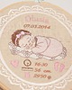 obrazy i plakaty do pokoju dziecięcego Haftowana personalizowana metryczka, pamiątka narodzin w oprawie 20 cm 2