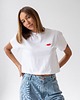 t-shirt damskie T-shirt Crop-Voila Biały Usta 4