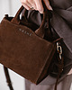 torby na ramię GLAM BAG - skórzana torebka - zamszowa - brąz 3