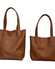 torby na ramię Shopper Bag Mocha Mousse. Shopperka z frędzlami skóra naturalna 6