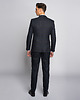 spodnie męskie Eleganckie spodnie męskie naro granatowy w kratę slim fit 170 94 2
