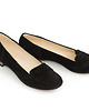 baleriny damskie SKÓRZANE BALERINKI ZAPATO 025 CZARNY WELUR 2