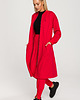 bluza bez kaptura damska Długa bluza na zamek z rozcięciem-czerwona(M-694) 2