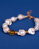 bransoletki - inne Bransoletka z perłami i bursztynową kulką 1