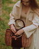 torebki do ręki Elegancki kosz wiklinowo skórzany z ręcznie obszytymi uchwytami od Ladybuq Art 4