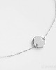 naszyjniki - inne Rhodium Plated Two Holes Round Tag Necklace 1