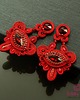 kolczyki soutache Czerwone błyszczące kolczyki sutasz 3