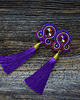 kolczyki soutache Fiolet i złoto- kolczyki sutasz z chwostami 1