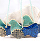 Ozdoby na ścianę Turkusowe ptaszki w locie - ceramiczne ozdoby wiszące 6